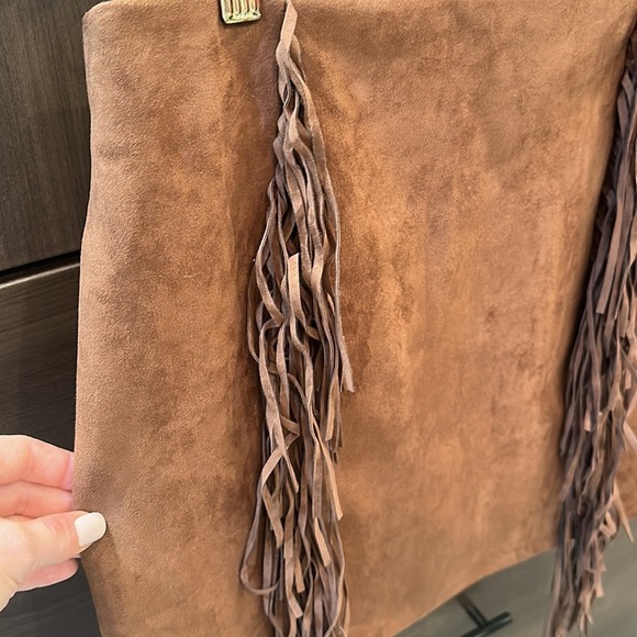 Suede Fringe Skirt Size L - Picture 4 of 7